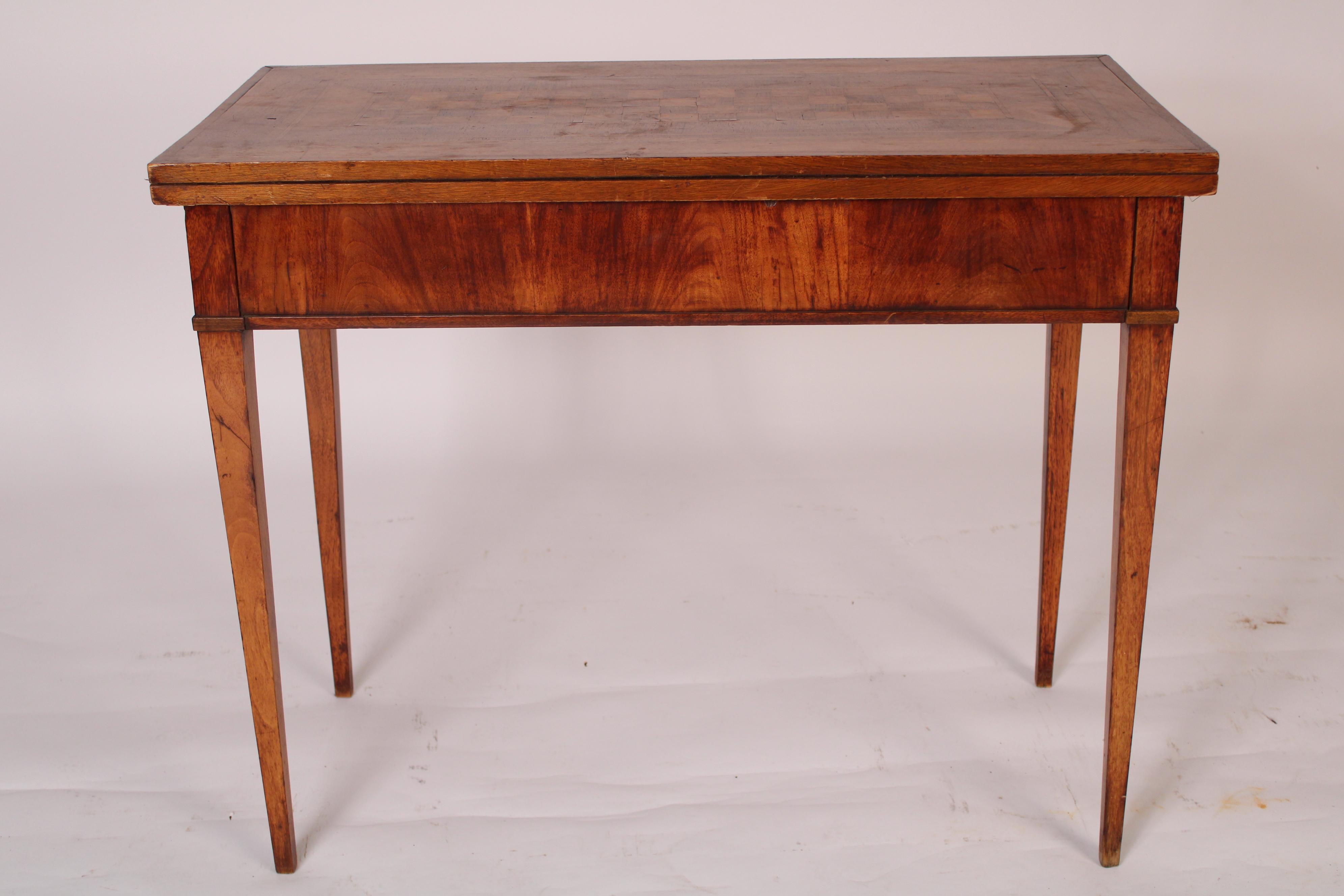 Antique Directoire Style Walnut Games Table For Sale 1
