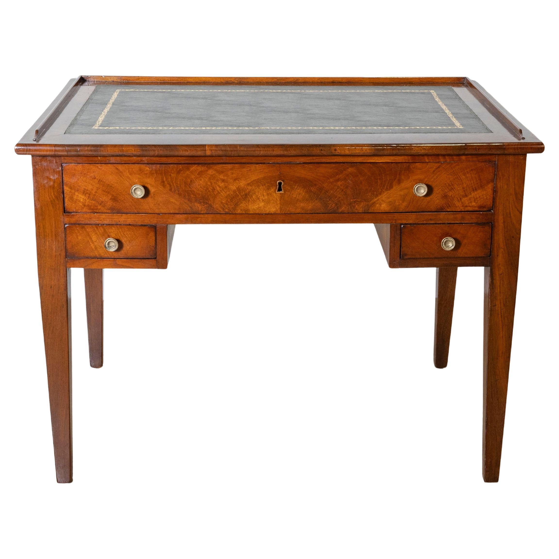 Antique Directoire Table Writing Desk In Walnut - Italy 19th