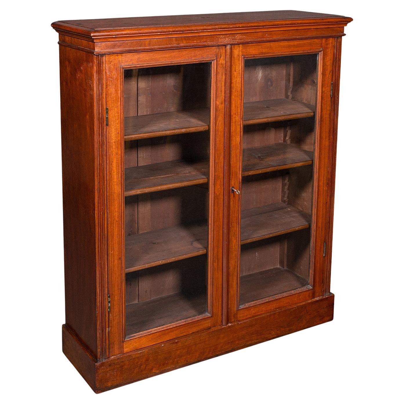 Libreria da esposizione antica, inglese, mobile per libri smaltato, biblioteca domestica, vittoriano