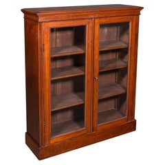 Antique Display Bookcase, English, Glazed Book Cabinet, Home Library, Victorian