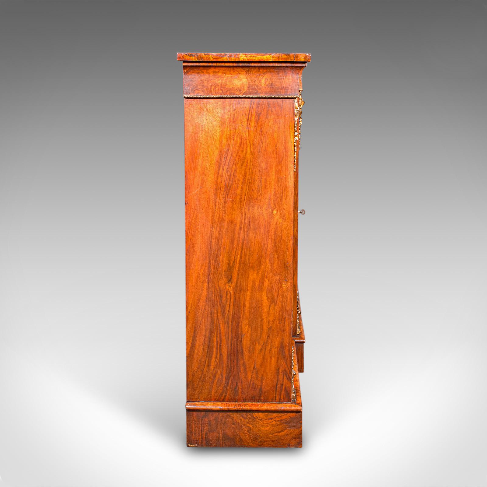 Early 19th Century Antique Display Bookcase, English, Walnut, Breakfront Library Cabinet, Regency For Sale