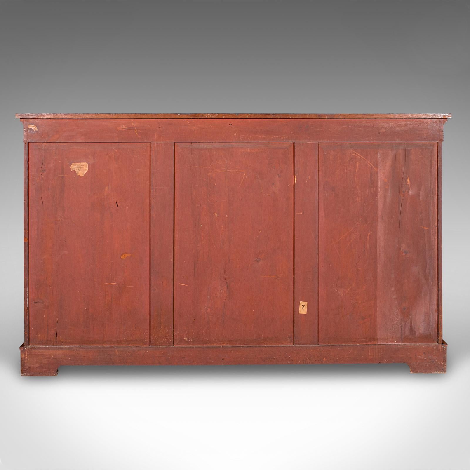 Glass Antique Display Bookcase, English, Walnut, Breakfront Library Cabinet, Regency For Sale