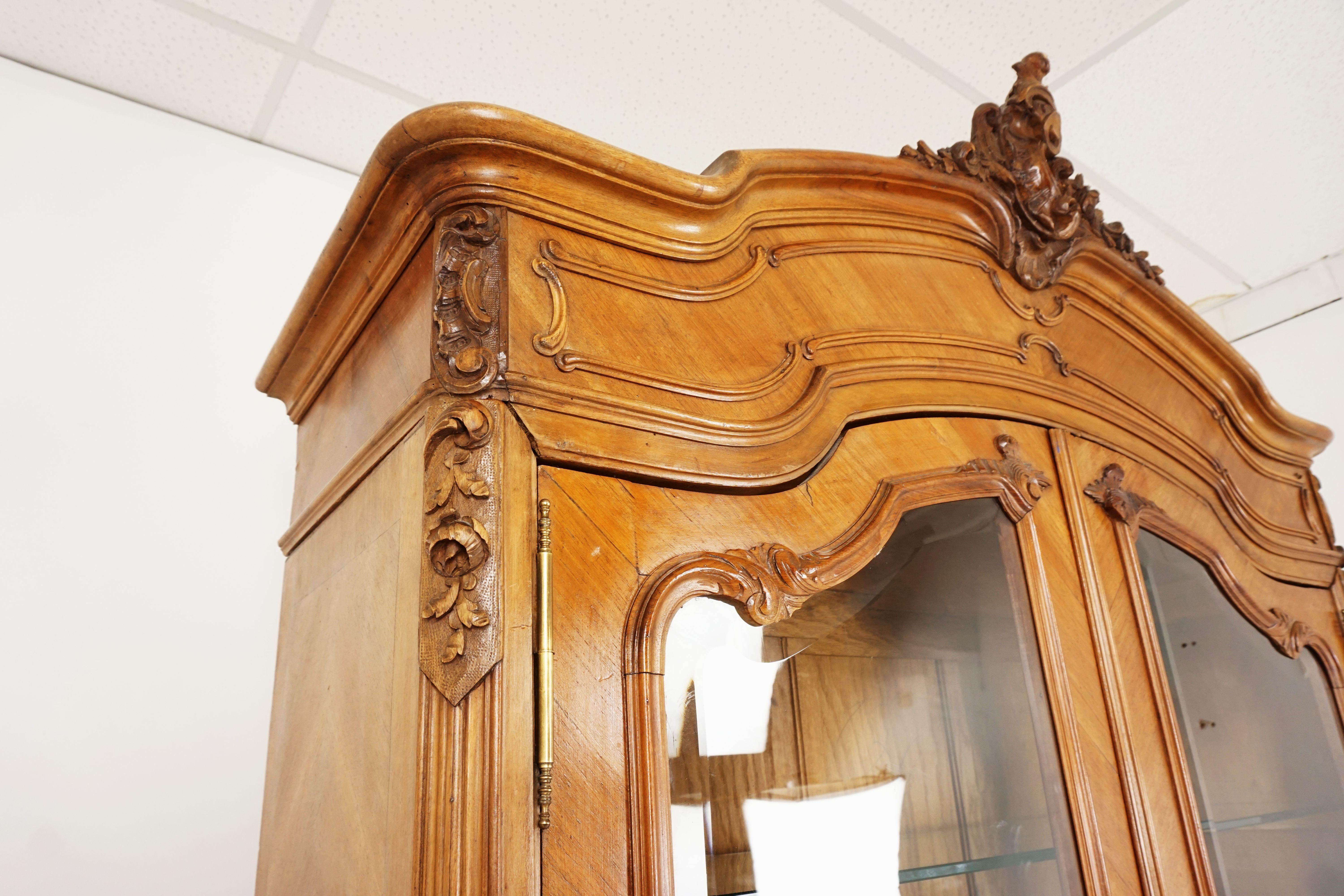 Antique Display Cabinet, 19th Century, Walnut, France 1880, B2567 1