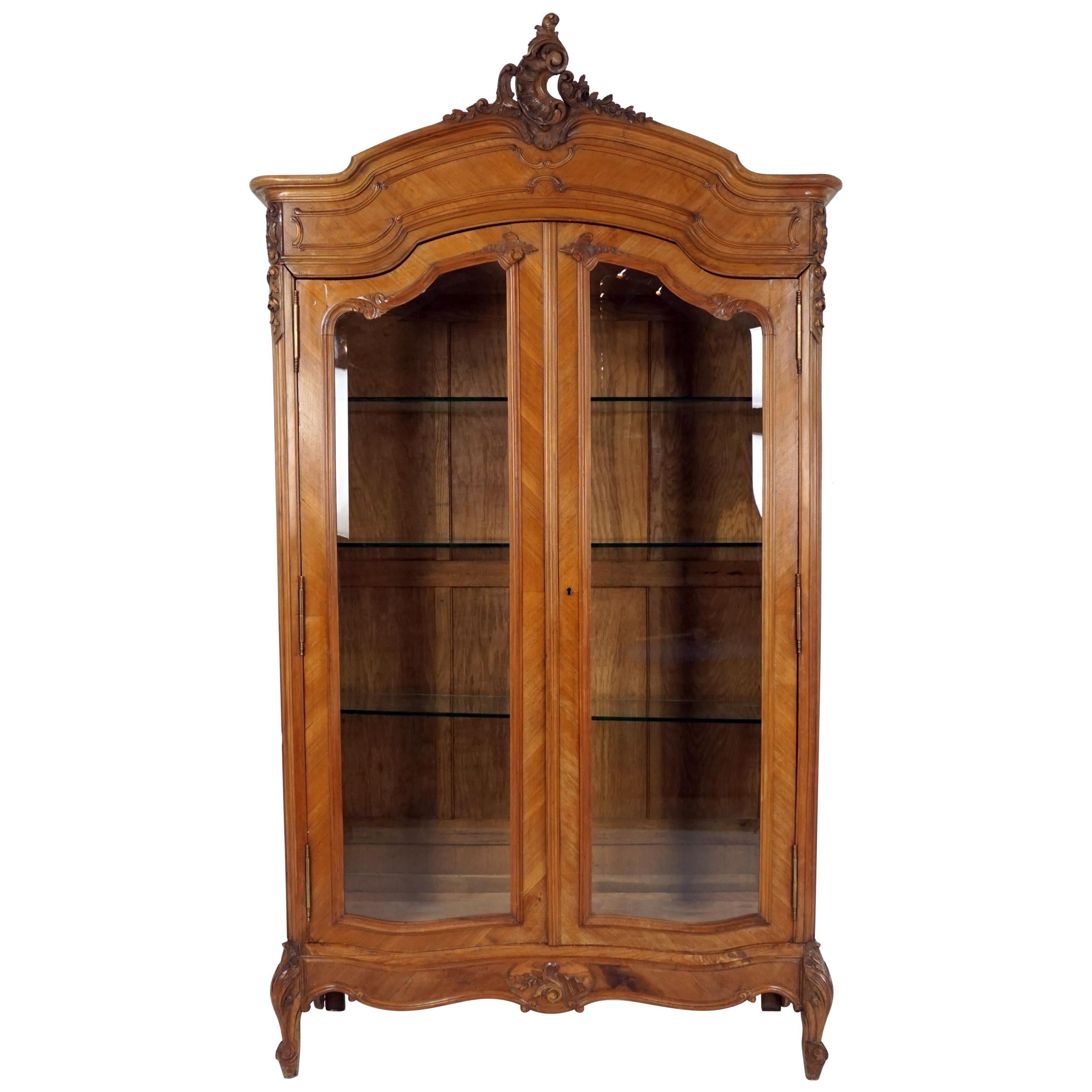 Antique Display Cabinet, 19th Century, Walnut, France 1880, B2567