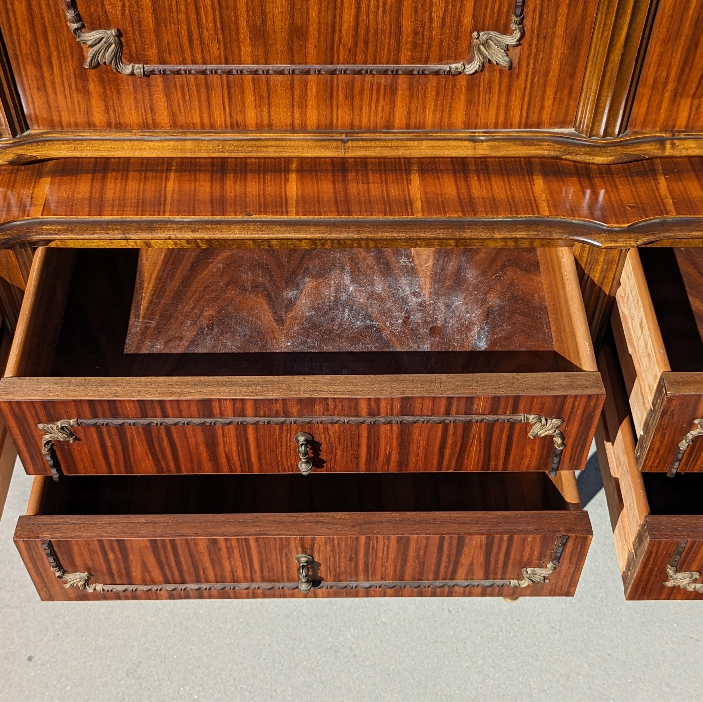 Vitrina Antigua, Armario Buffet para China, Patas de Madera Torneadas, Cristal en venta 5