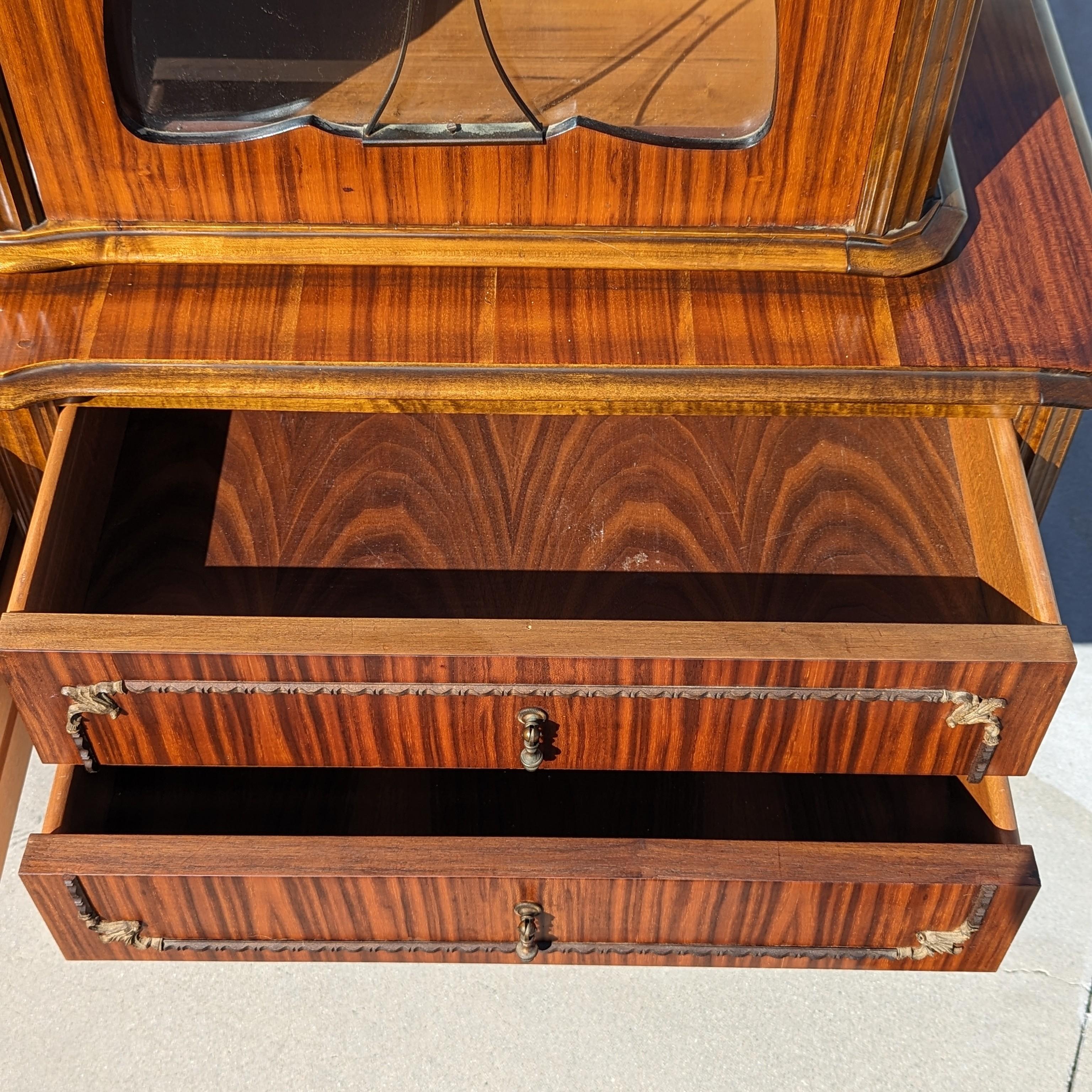 Vitrina Antigua, Armario Buffet para China, Patas de Madera Torneadas, Cristal en venta 6