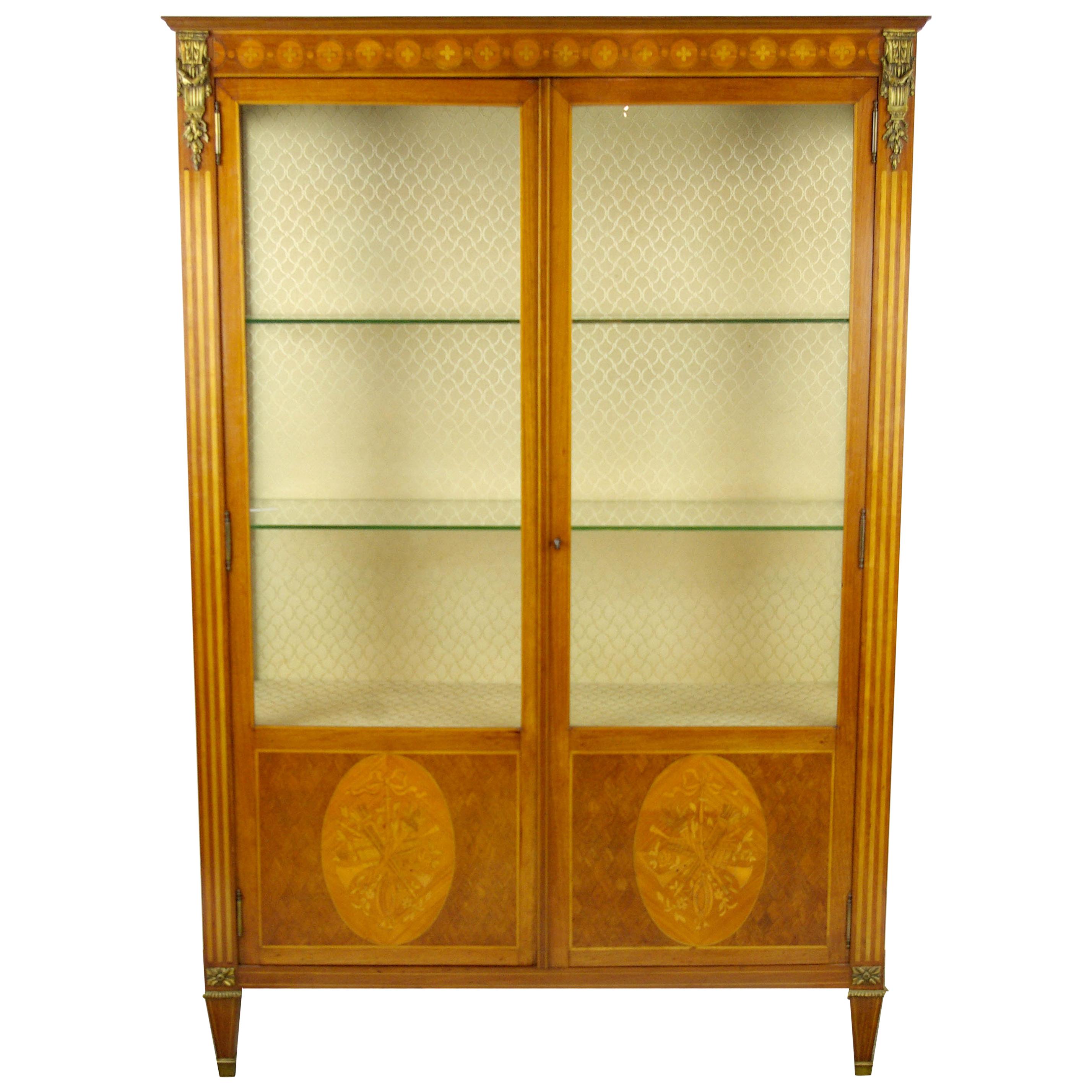 Antique Display Cabinet, Curio Cabinet, Louis XVl Cabinet, Vitrine, 1900