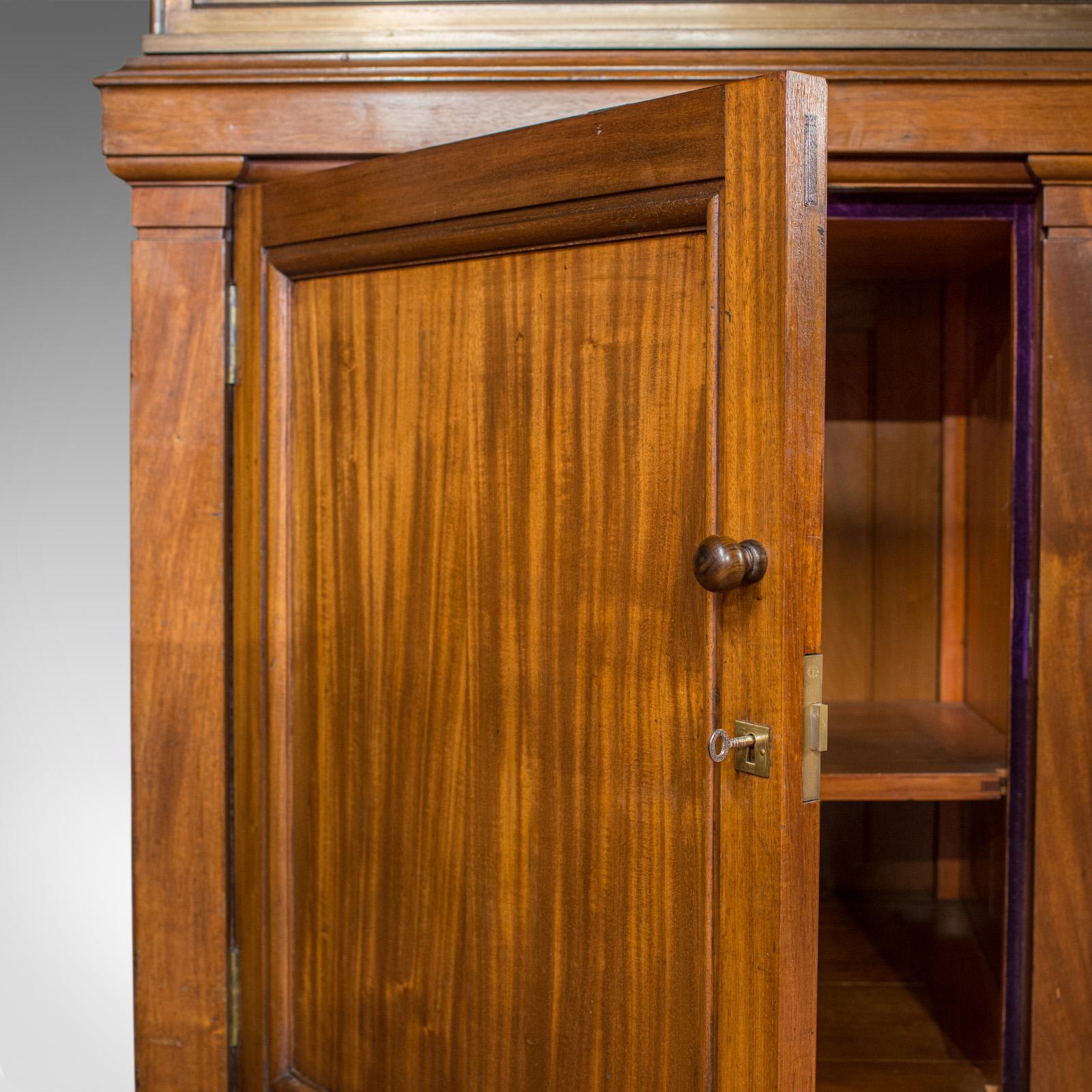 Antique Display Cabinet, English, Walnut, Bronze, Showcase, Museum, circa 1900 6