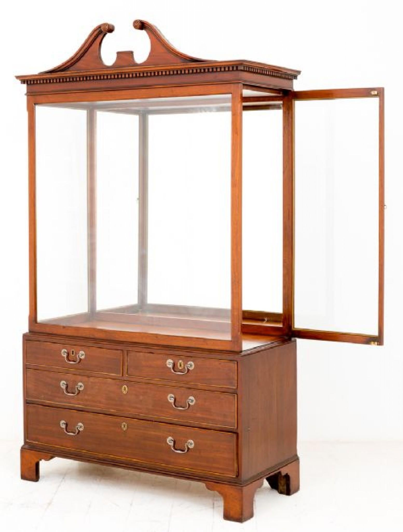 Antique Display Cabinet - Georgian Mahogany Specimen 1880 For Sale 1