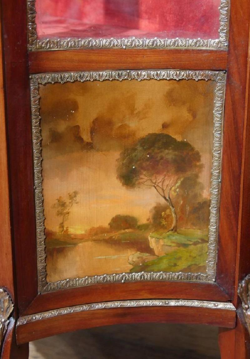 Late 19th Century Antique Display Cabinet, Vernis Martin 1890 Angela Kaufman Vitrine For Sale
