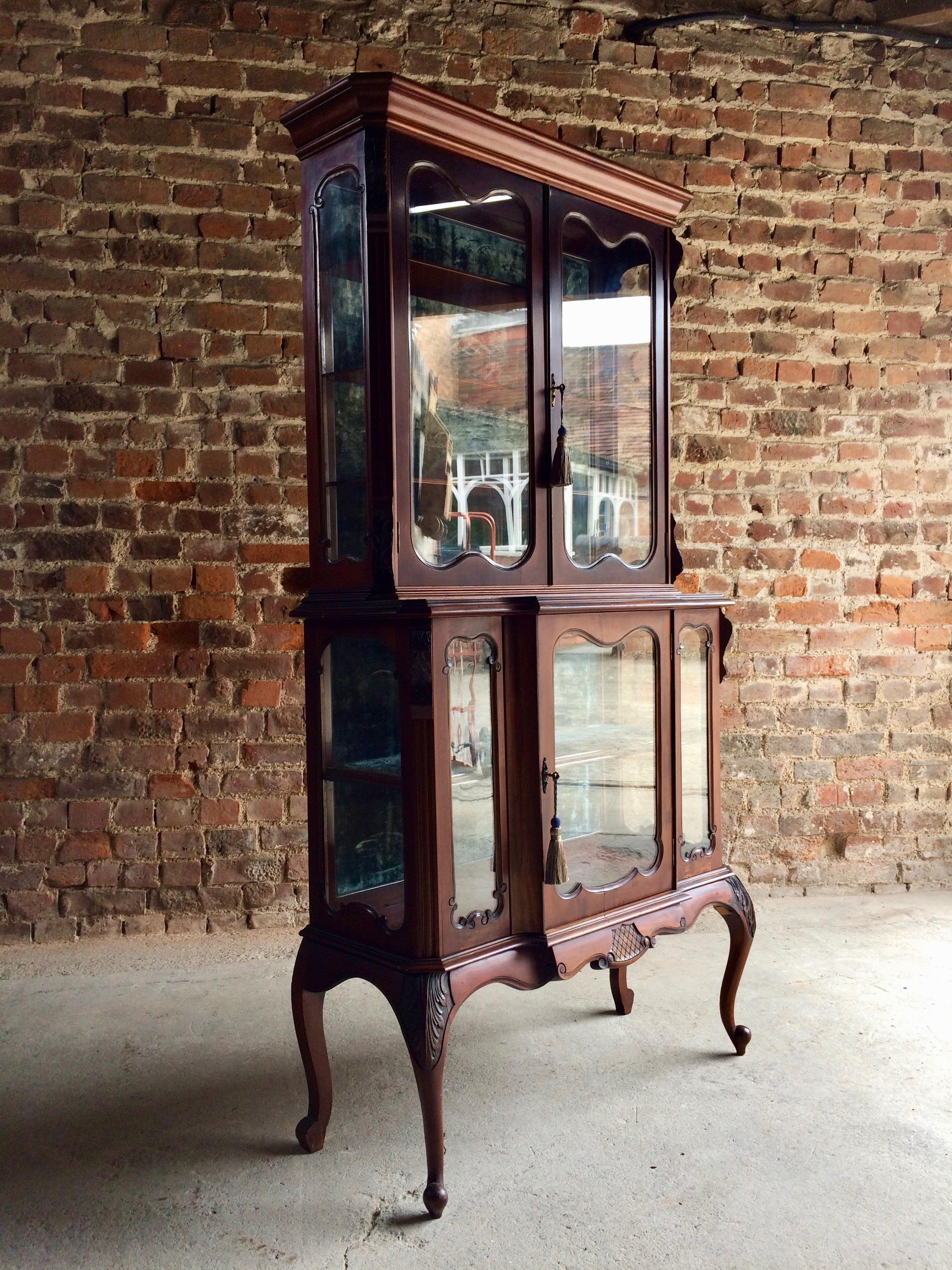 Antique Display Cabinet Vitrine Mahogany Victorian, 19th Century 5