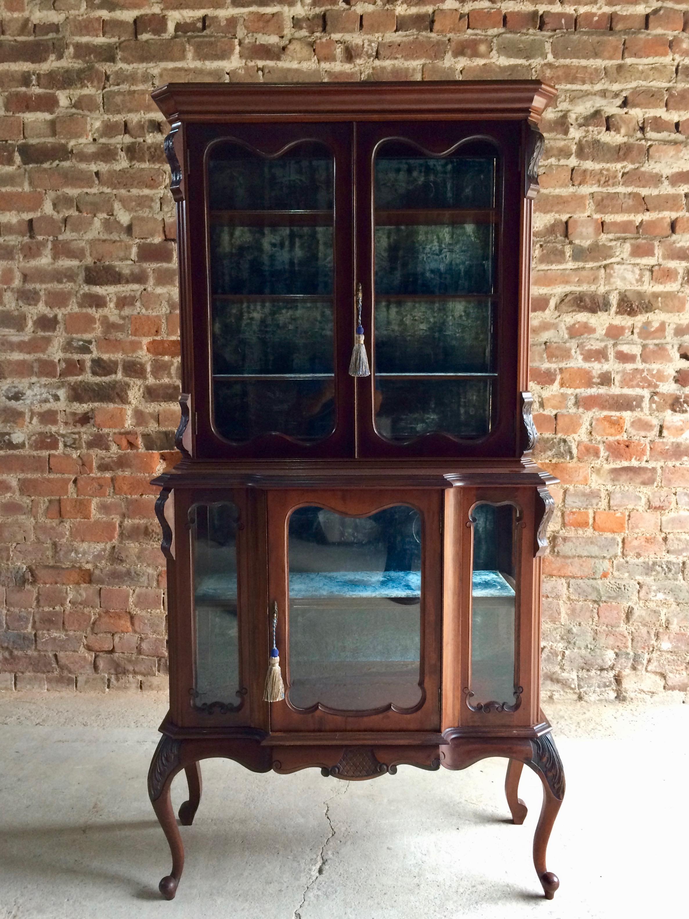 Late 19th Century Antique Display Cabinet Vitrine Mahogany Victorian, 19th Century