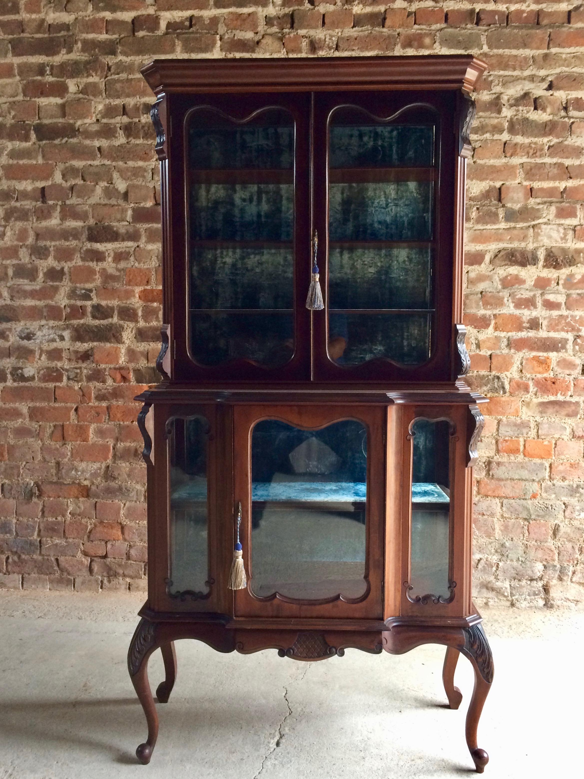 Antique Display Cabinet Vitrine Mahogany Victorian, 19th Century 1