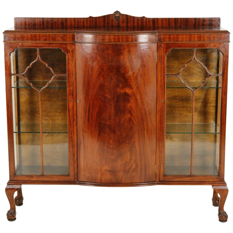 Antique Display Cabinet Walnut Display China Cabinet Antique