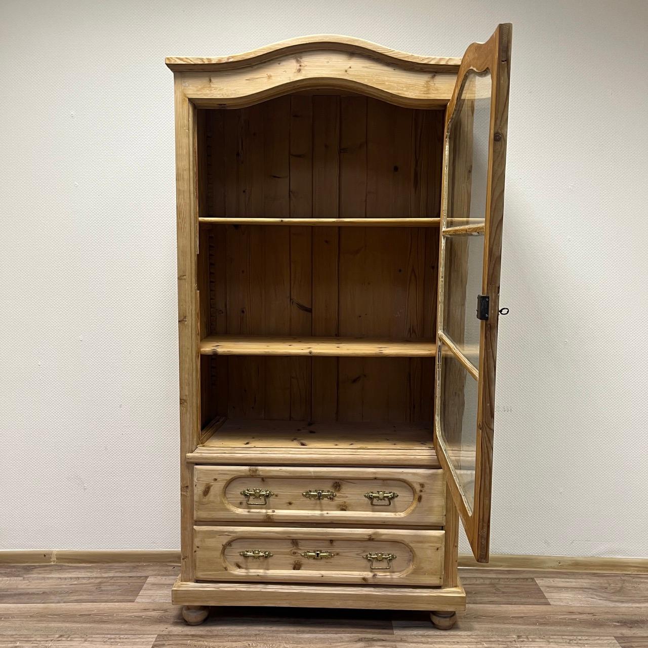 Antique display cabinet  Wilhelminian style around 1860  Spruce  Original loc For Sale 6