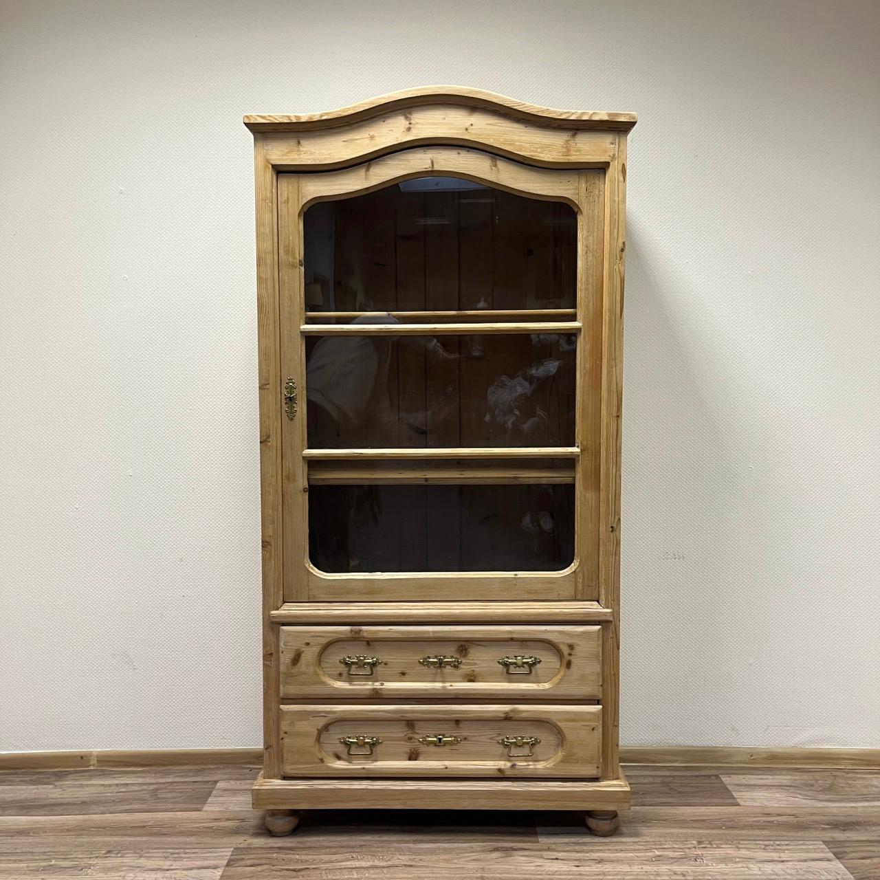 Antique display cabinet  Wilhelminian style around 1860  Spruce  Original loc For Sale 11