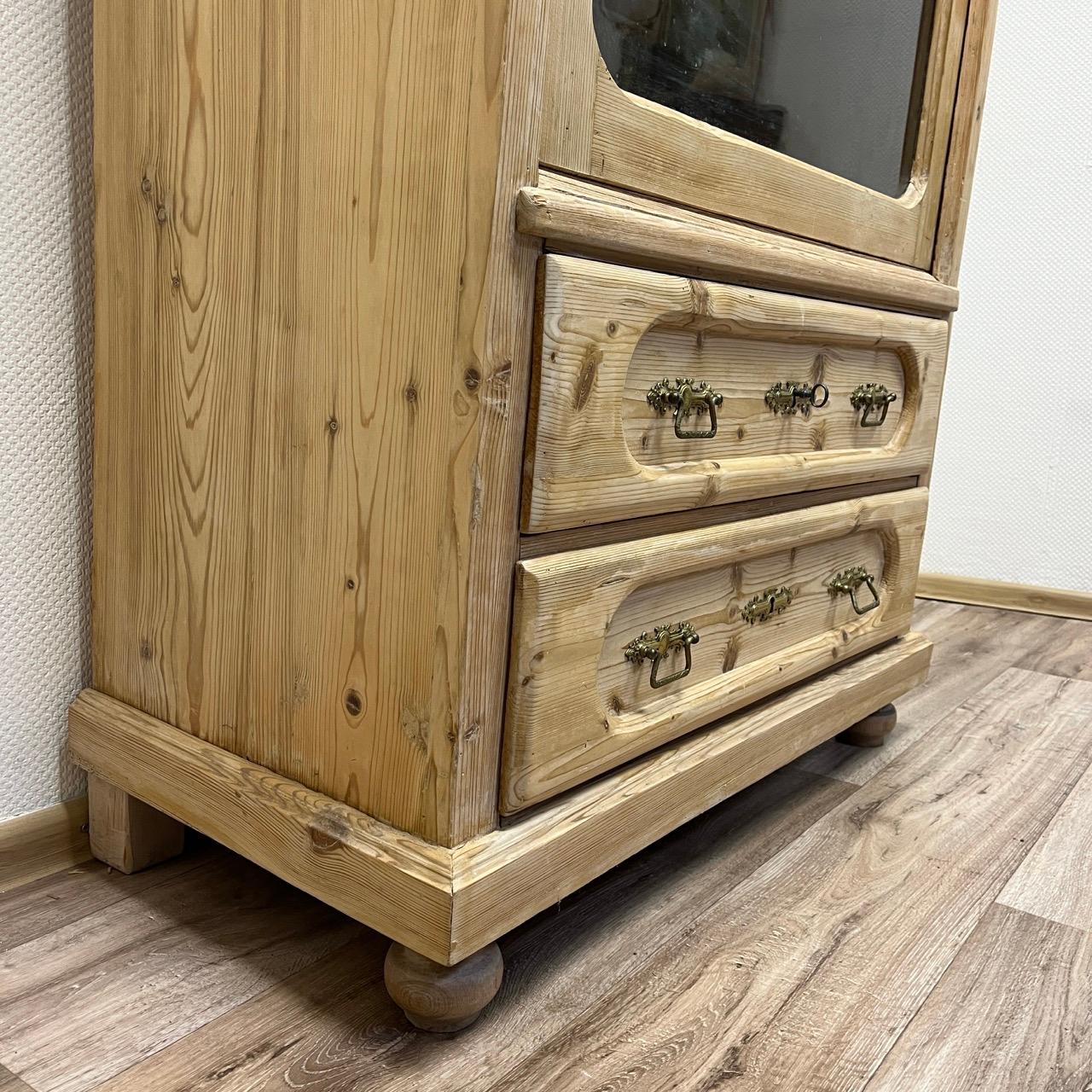 Antique display cabinet  Wilhelminian style around 1860  Spruce  Original loc For Sale 1