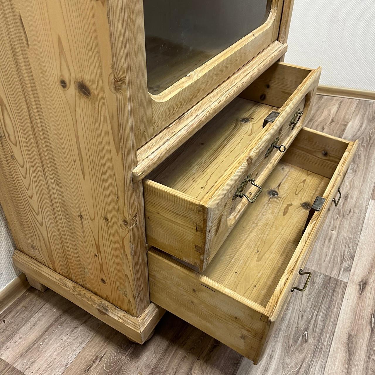Antique display cabinet  Wilhelminian style around 1860  Spruce  Original loc For Sale 3