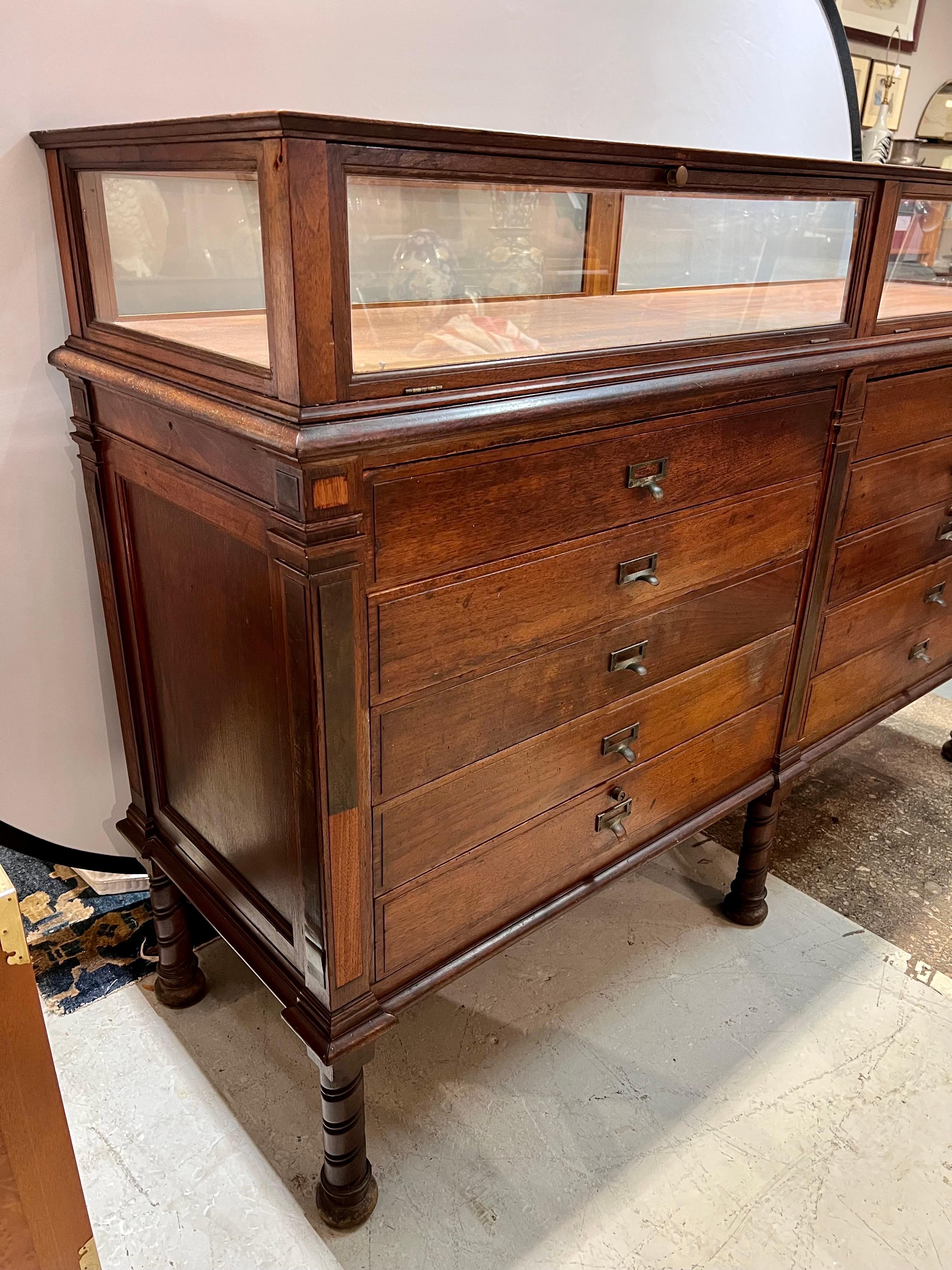 Antique Display Case Cabinet Vitrine File Cabinet  1