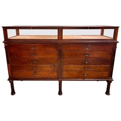 Antique Display Case Cabinet Vitrine File Cabinet