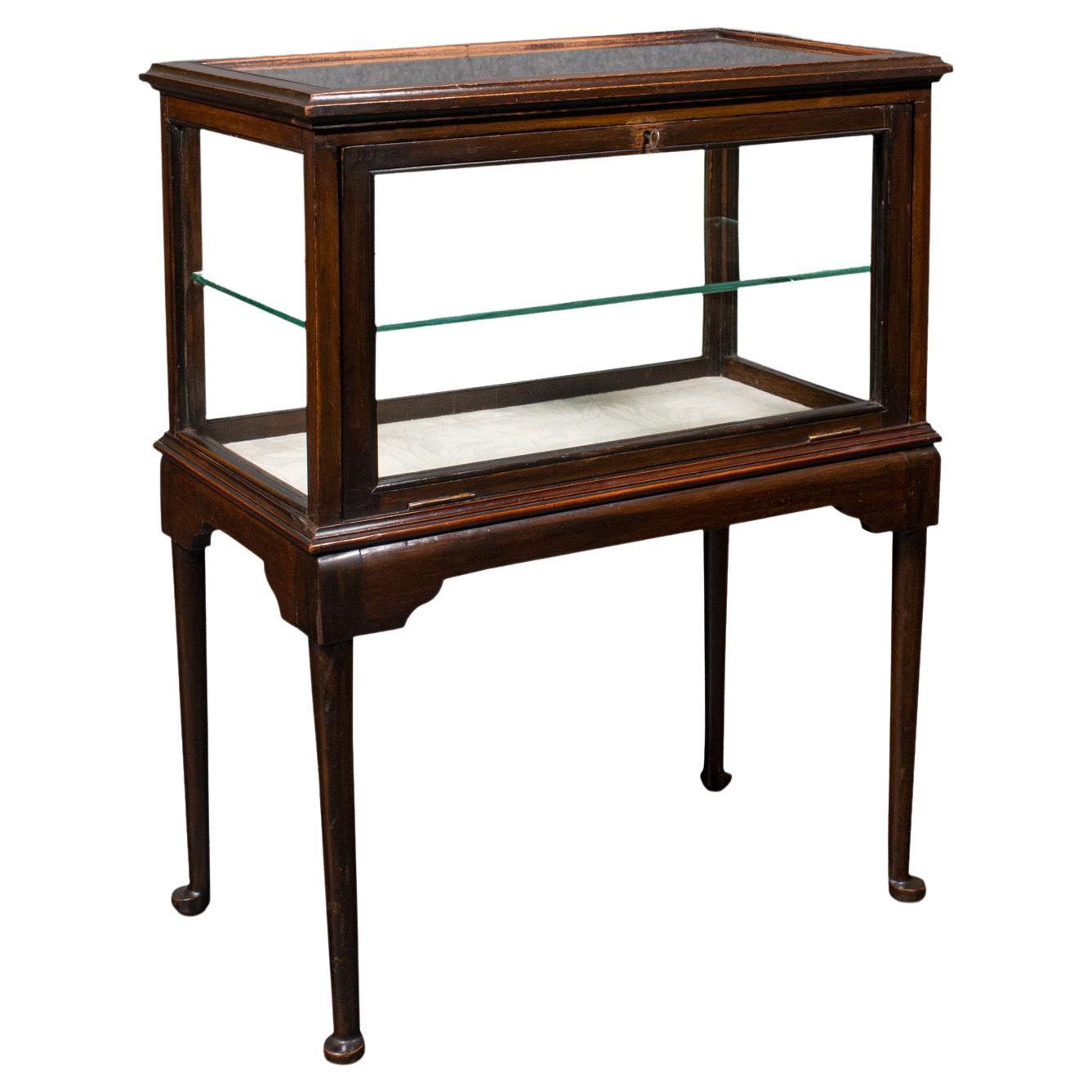 Antique Display Case, English, Bijouterie Table, Showcase, Edwardian, circa 1910