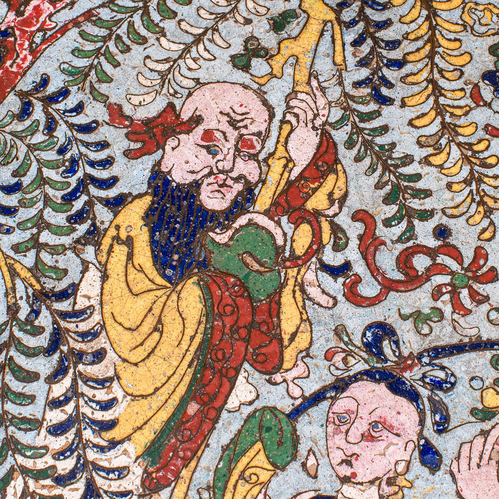 Antiker Schauteller, Orientalisch, Cloisonné-Plakette, Qing-Dynastie, Georgisch, 1750 (Mitte des 18. Jahrhunderts) im Angebot