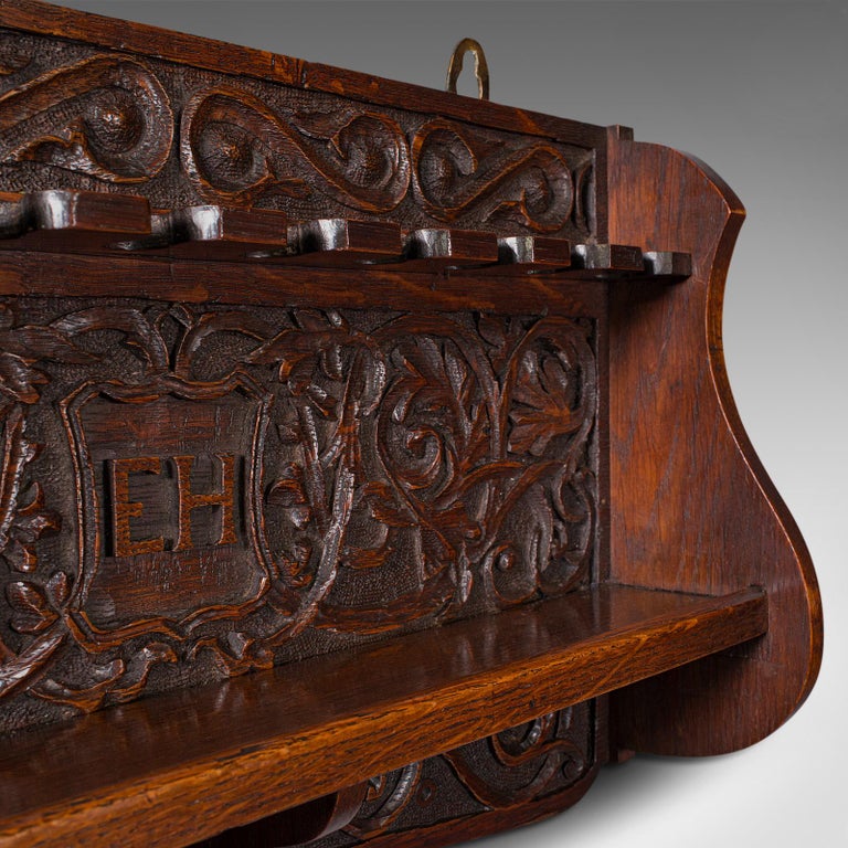Antique Display Rack, English, Oak, Kitchen, Hallway, Wall Shelf ...