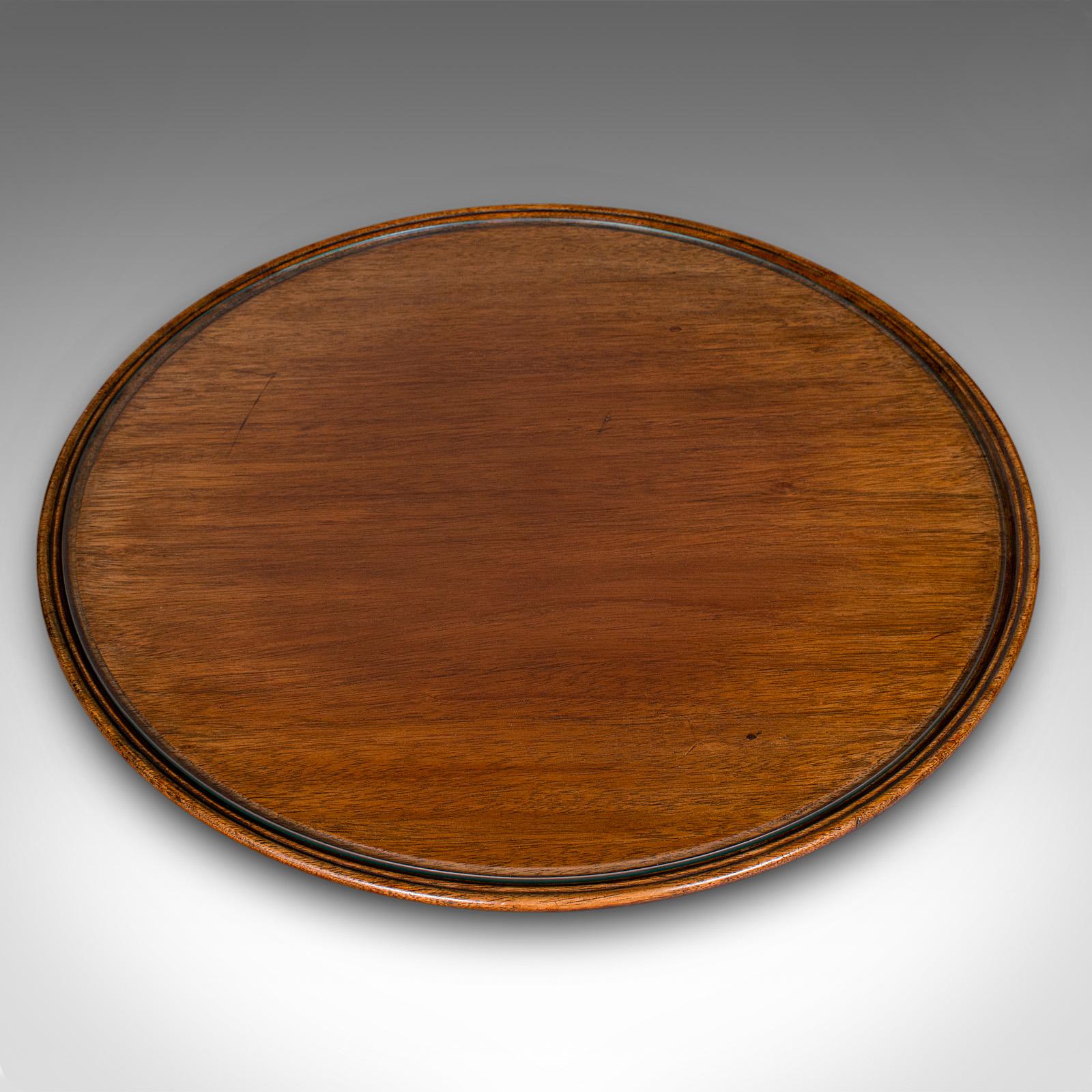 Britannique Ancien plateau tournant, anglais, noyer, verre, Lazy Susan, édouardien, C.C.1910 en vente