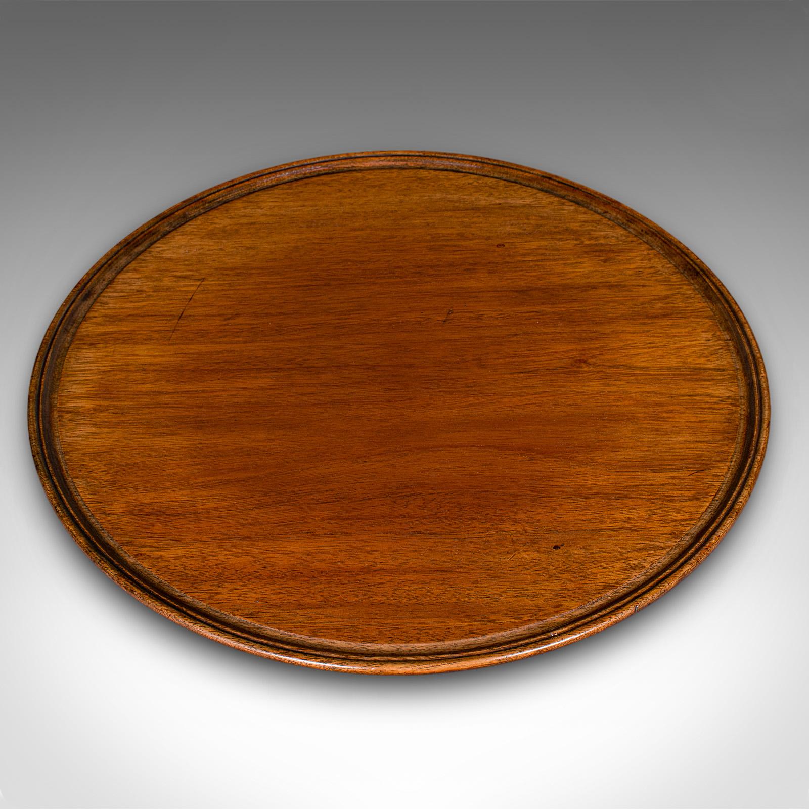Ancien plateau tournant, anglais, noyer, verre, Lazy Susan, édouardien, C.C.1910 Bon état - En vente à Hele, Devon, GB