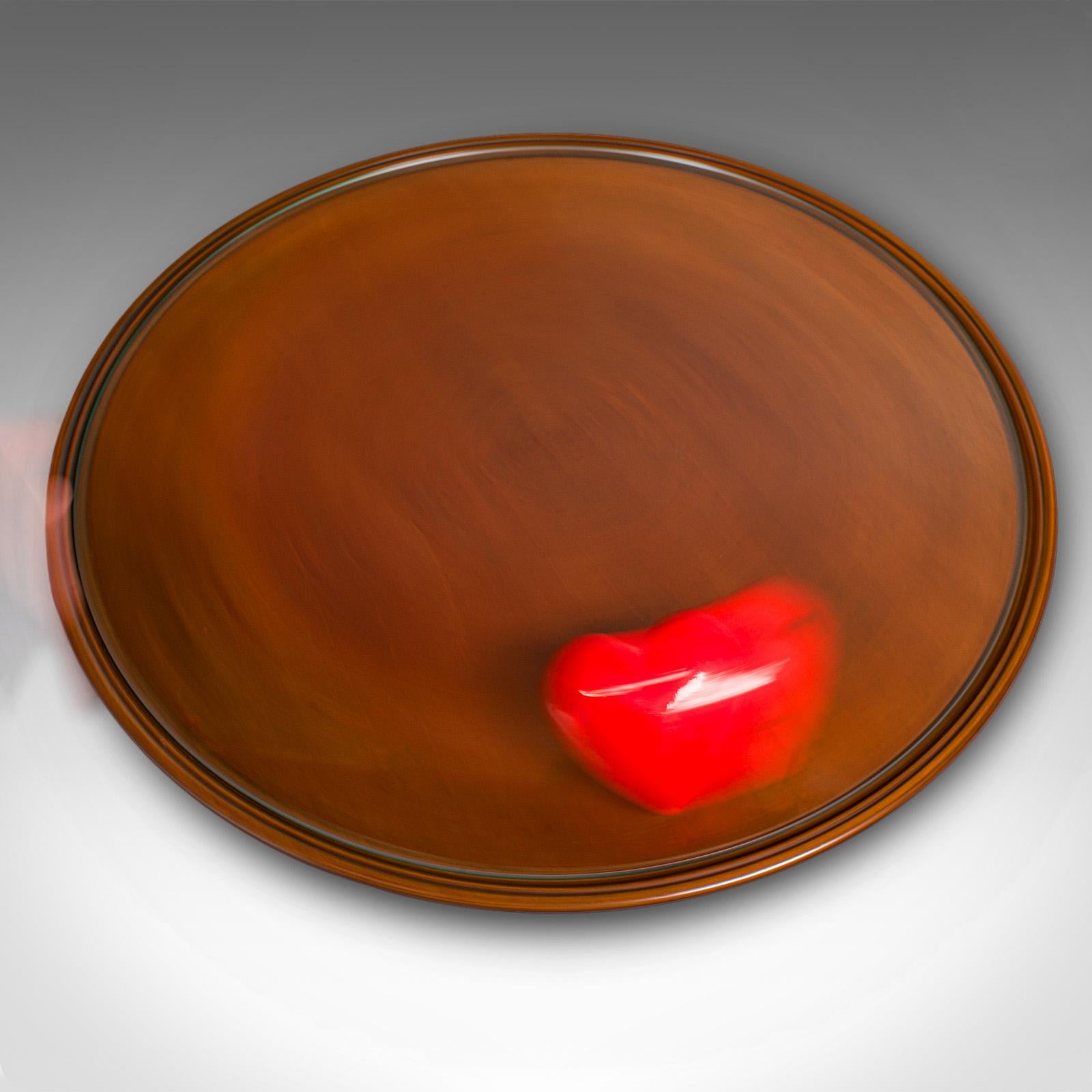 20ième siècle Ancien plateau tournant, anglais, noyer, verre, Lazy Susan, édouardien, C.C.1910 en vente