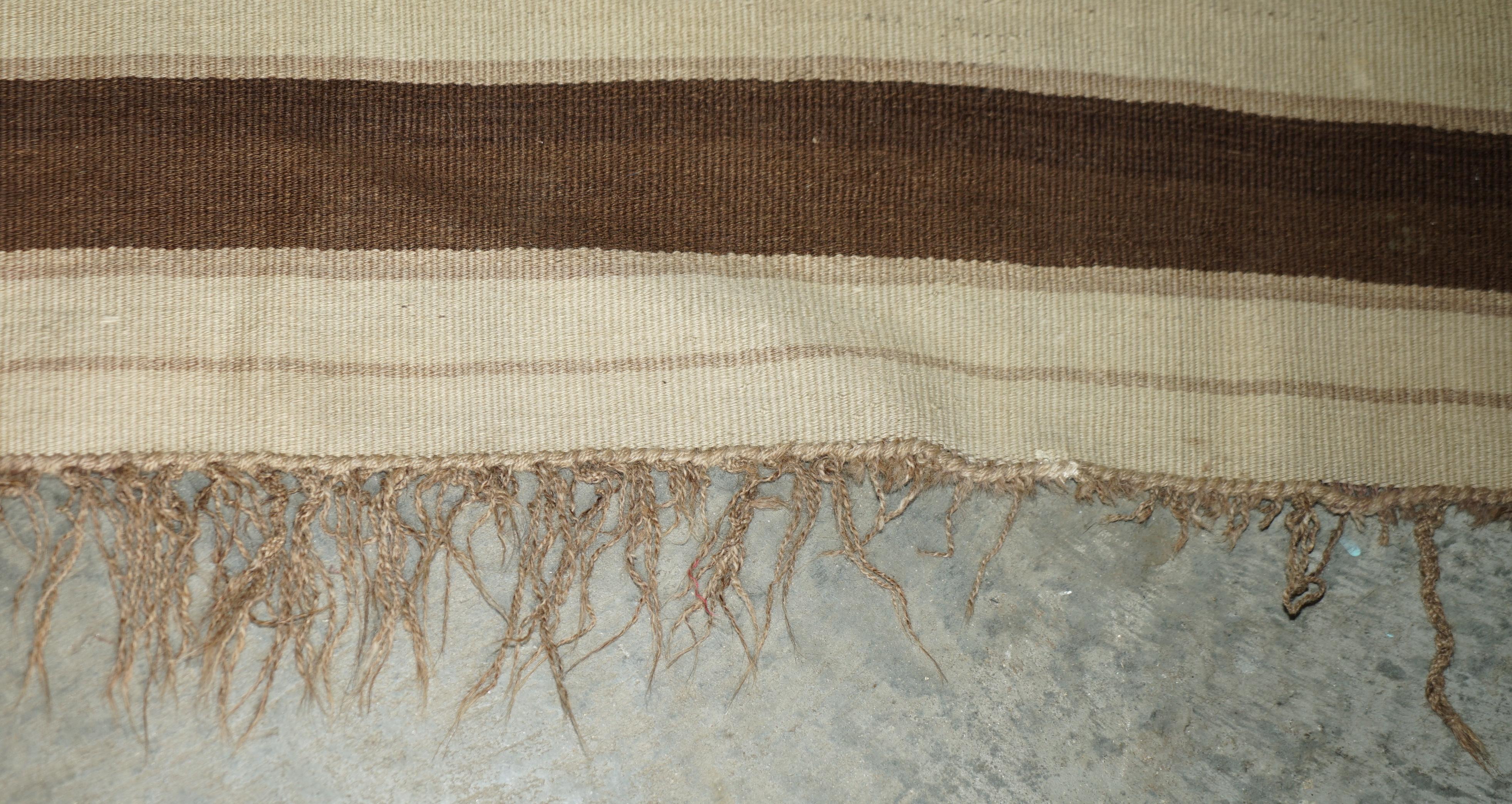 Antique Distressed 1880 Huge Handwoven American Indian Carpet Rug For Sale 1