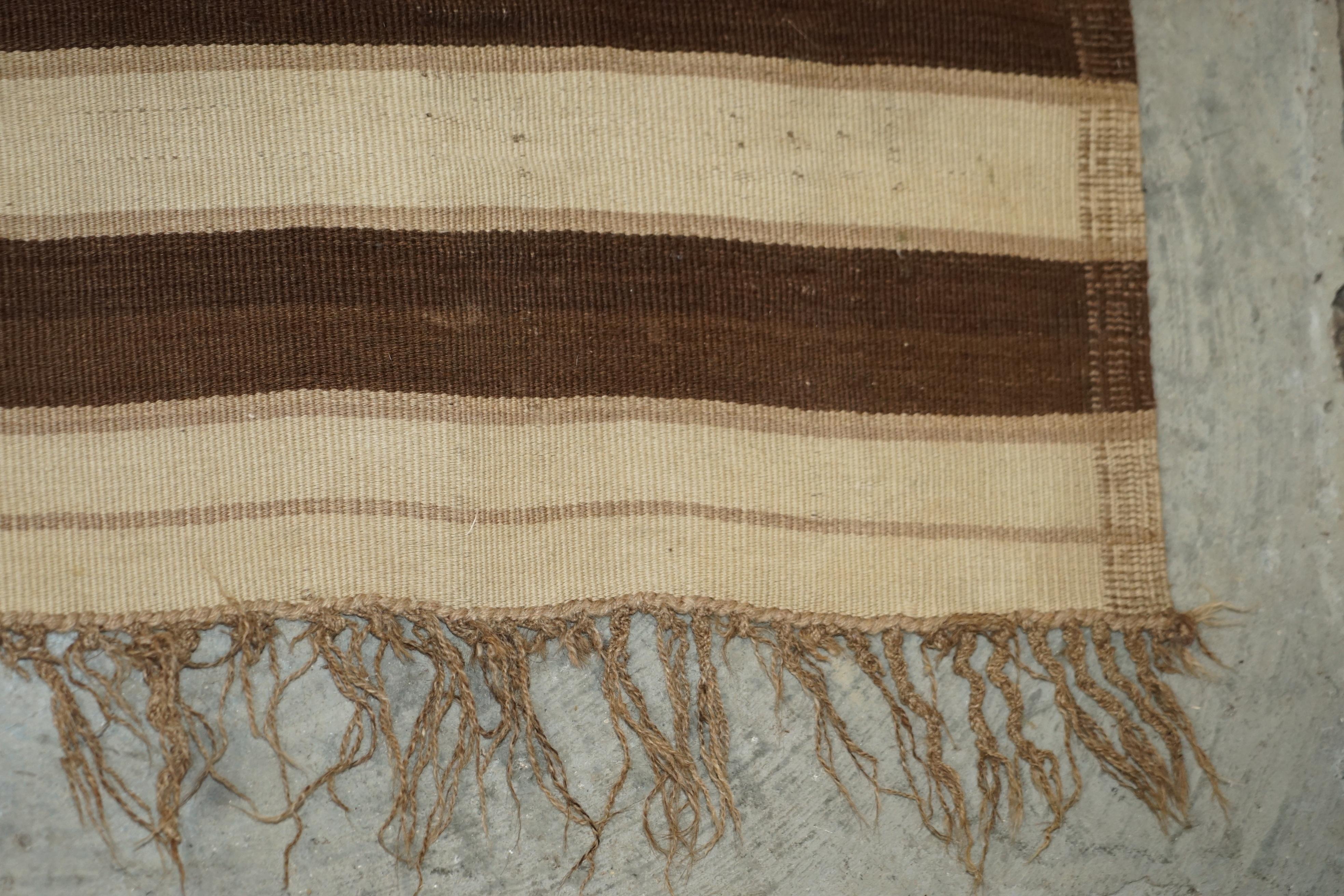 Antique Distressed 1880 Huge Handwoven American Indian Carpet Rug For Sale 2