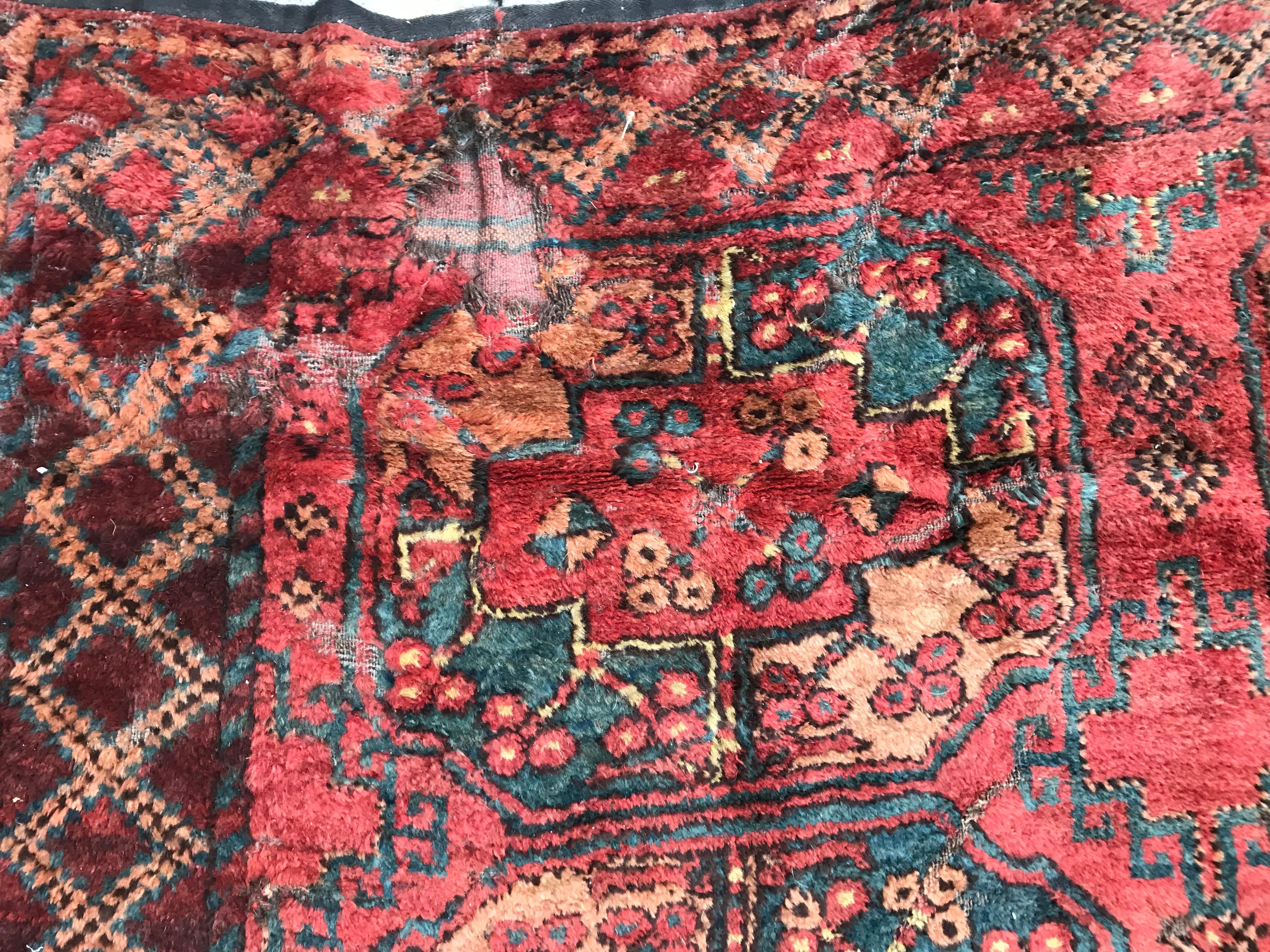 Antique Distressed 19th Century Turkmen Ersari For Sale 4