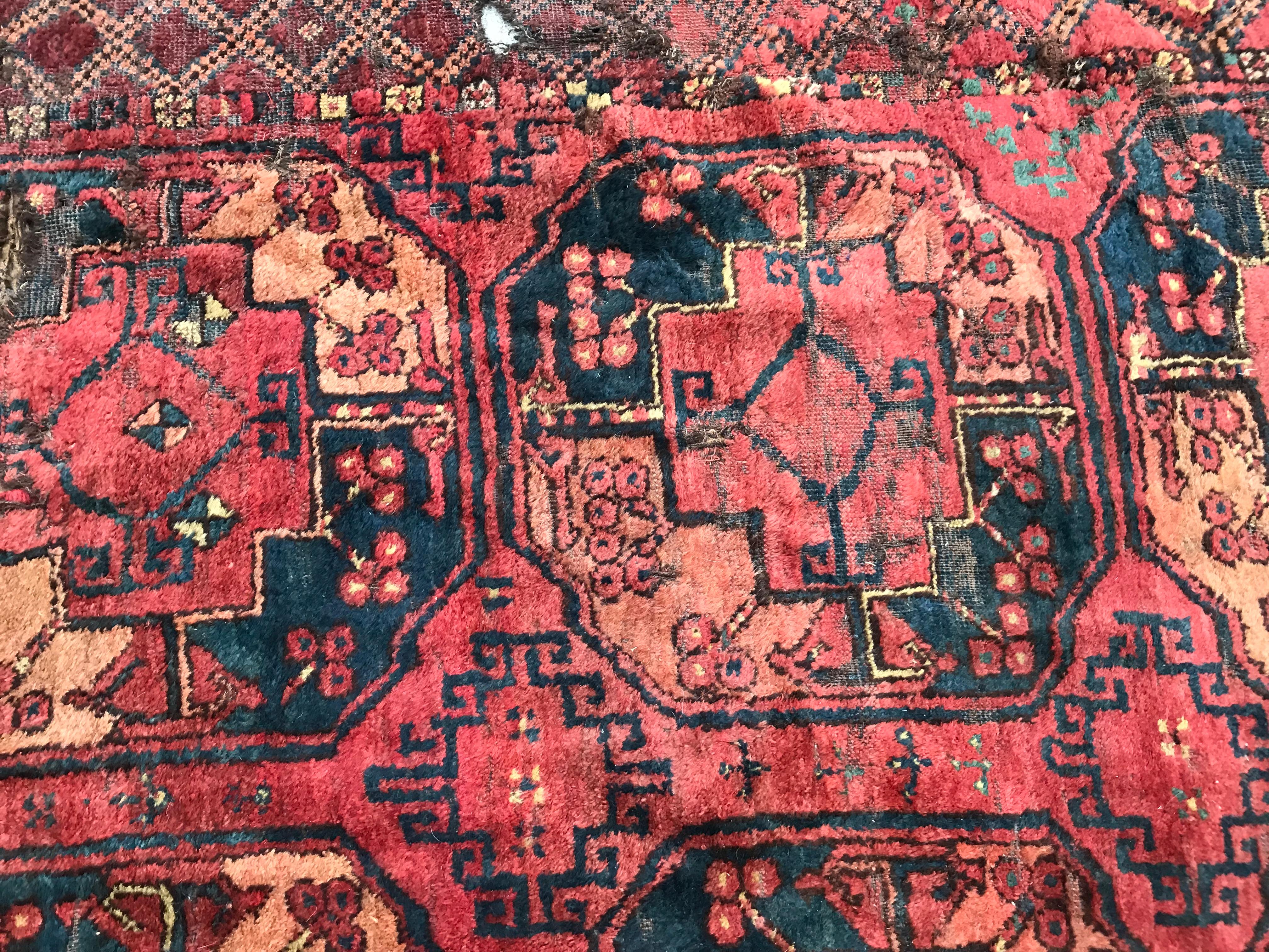 Antique Distressed 19th Century Turkmen Ersari For Sale 9