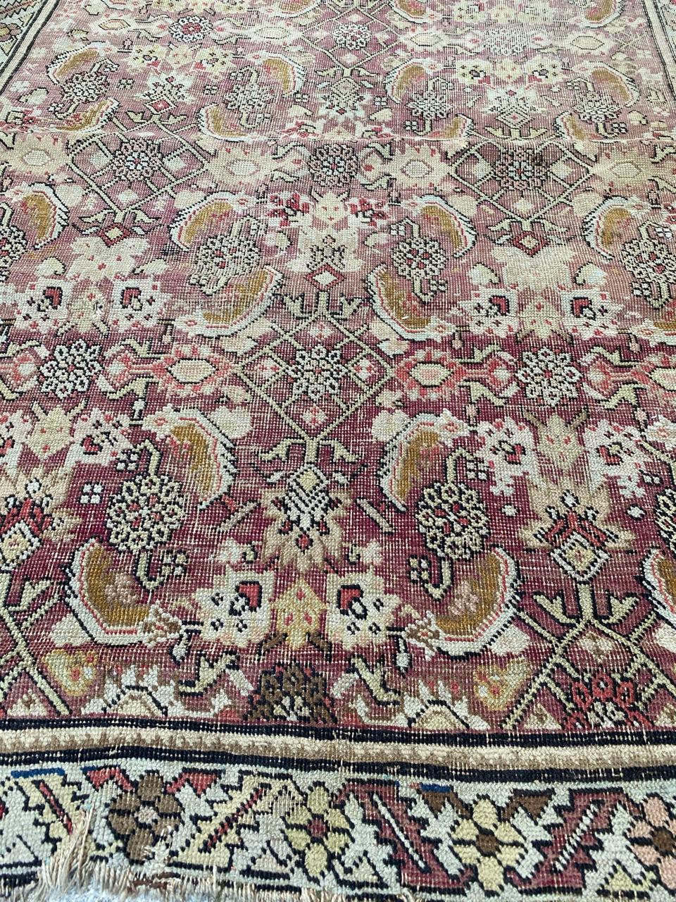 Antique Distressed Armenian Karabagh Rug 5