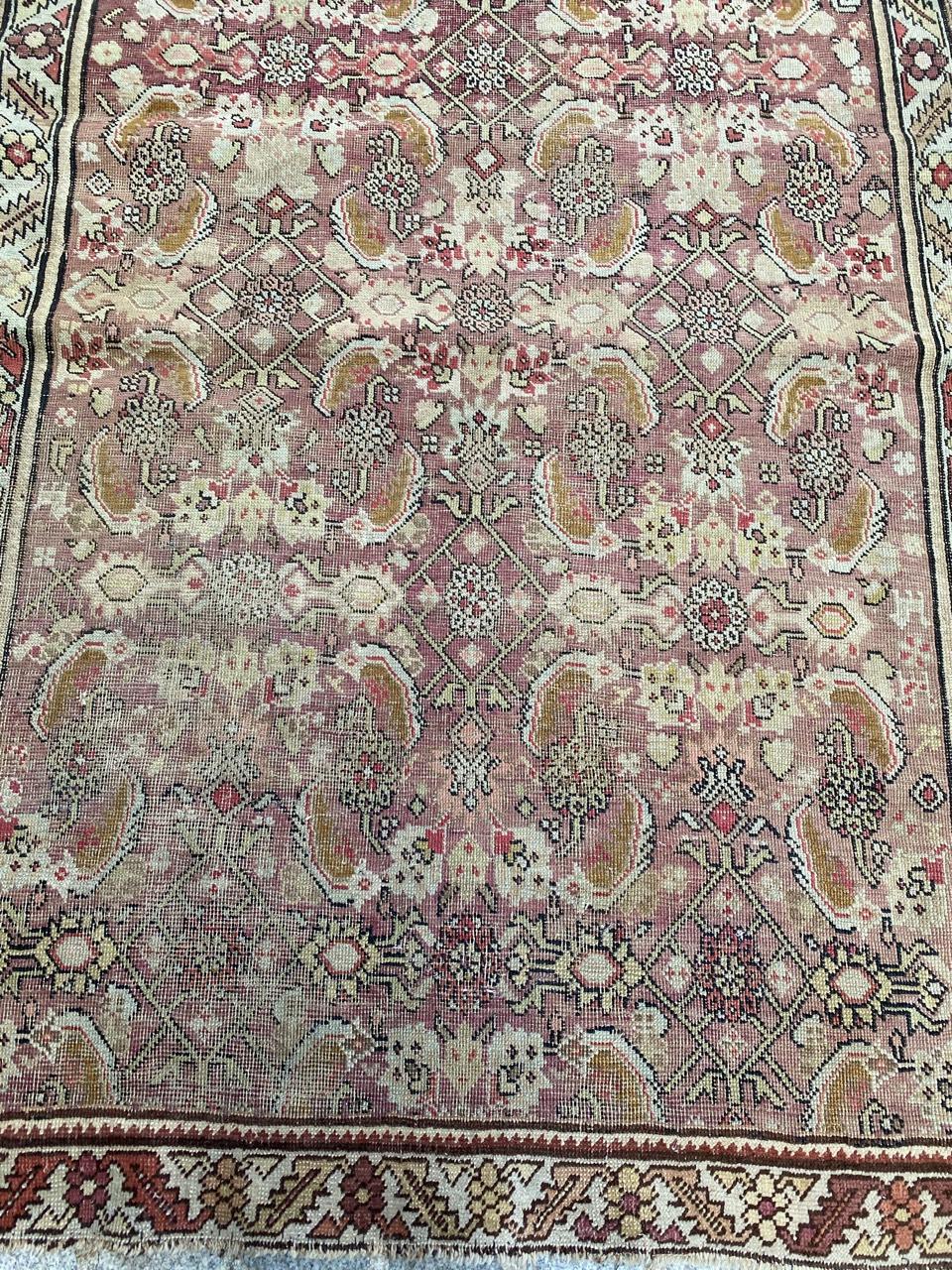 Beautiful late 19th century Karabagh rug with a herati design and beautiful natural colors, entirely hand knotted with wool velvet on wool foundation.