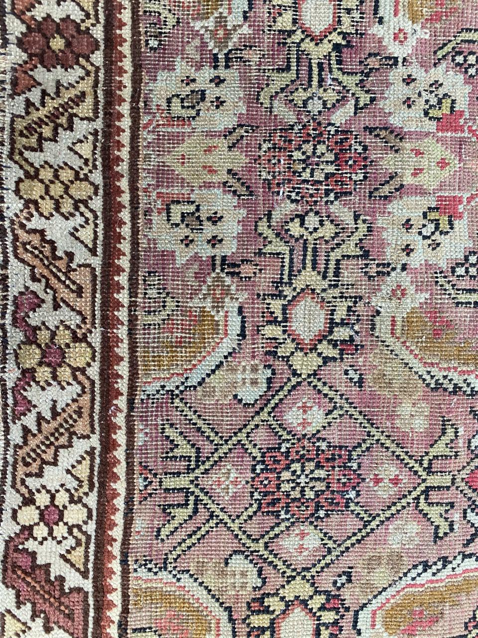 Hand-Knotted Antique Distressed Armenian Karabagh Rug