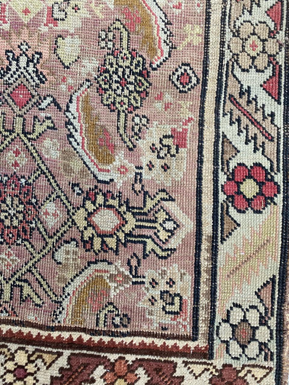 Antique Distressed Armenian Karabagh Rug In Distressed Condition In Saint Ouen, FR
