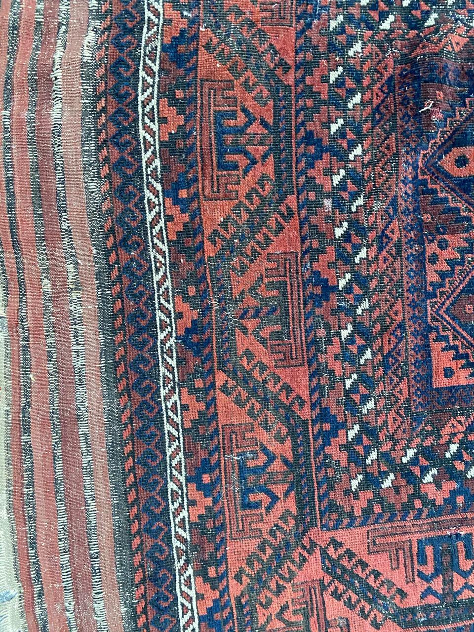 Antique Distressed Baluch Afghan Rug For Sale 6