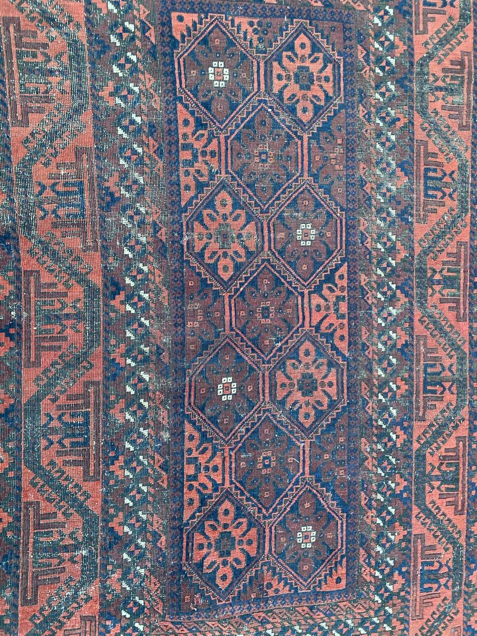 Antique Distressed Baluch Afghan Rug For Sale 9