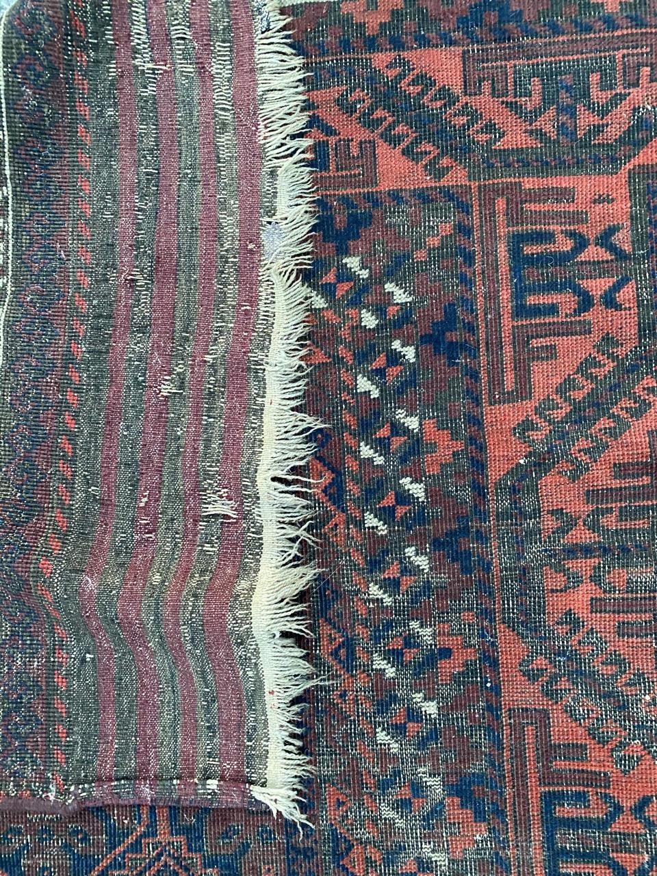 Antique Distressed Baluch Afghan Rug For Sale 10