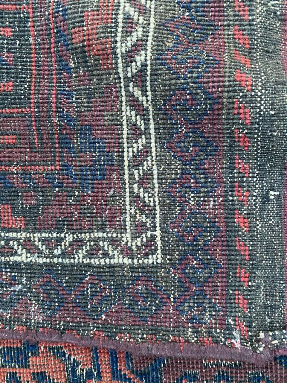 Antique Distressed Baluch Afghan Rug For Sale 12