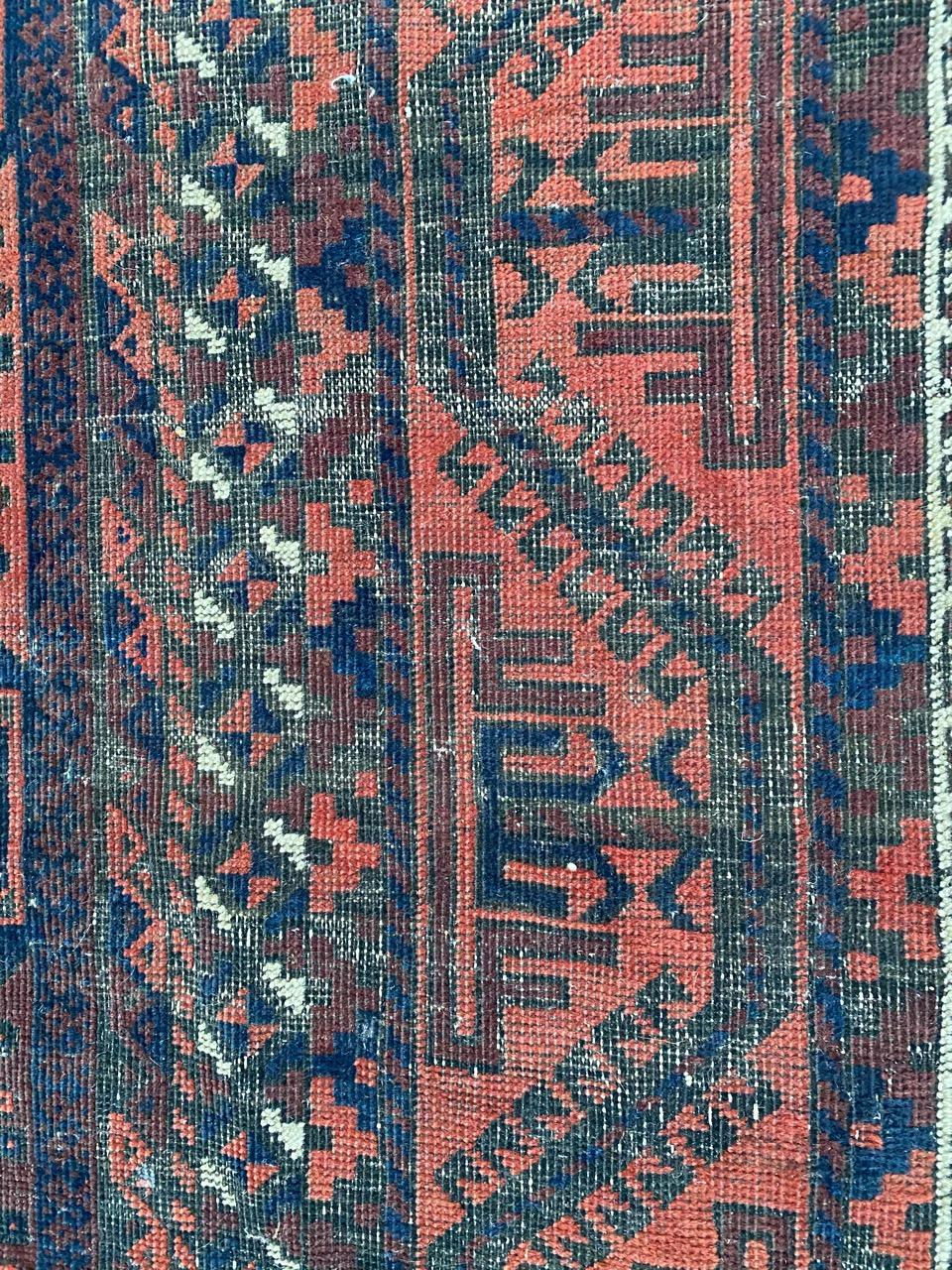 Antique Distressed Baluch Afghan Rug For Sale 1
