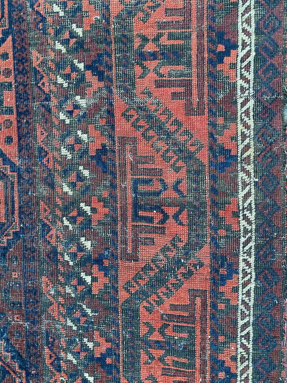 Antique Distressed Baluch Afghan Rug For Sale 2