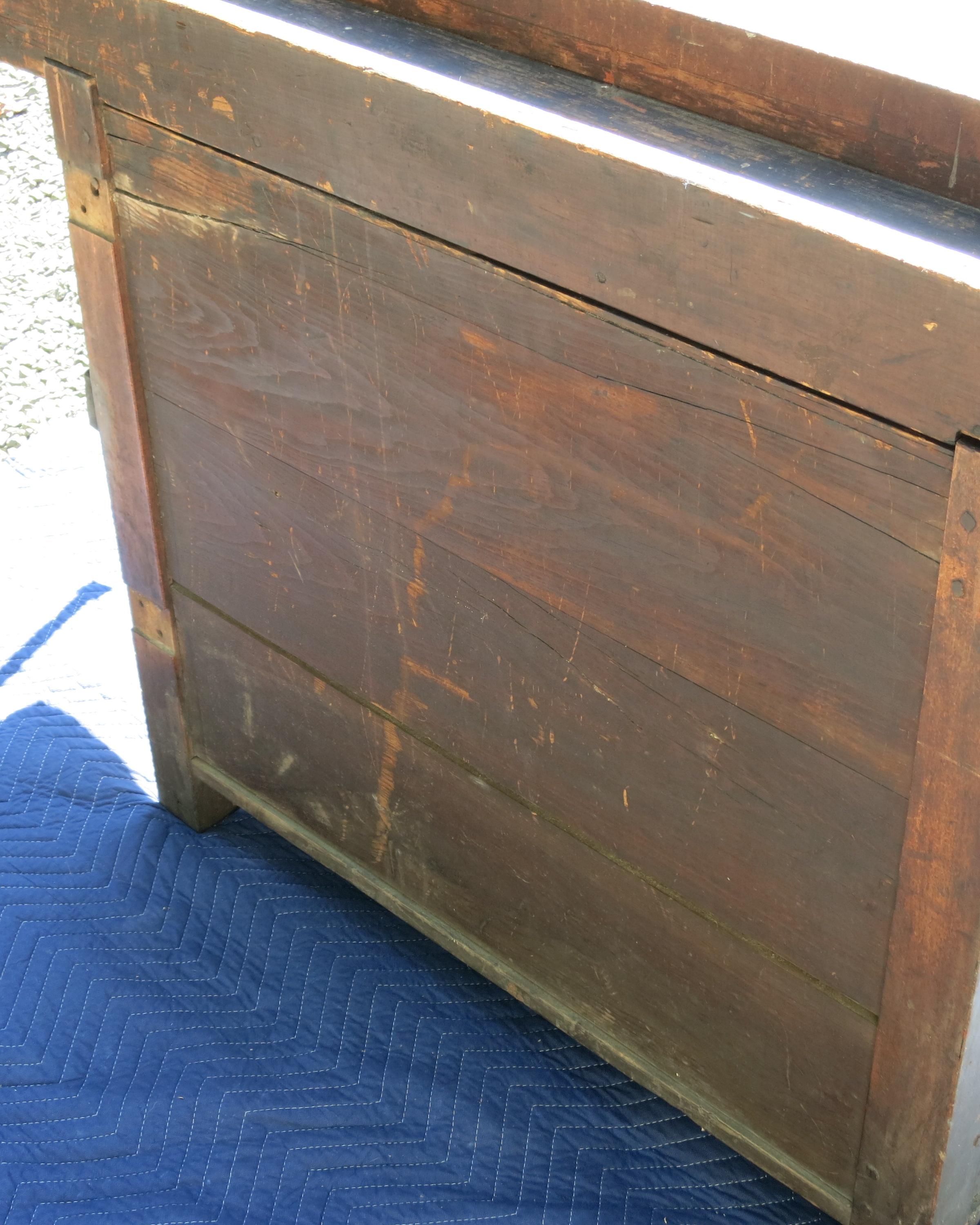 Antique Distressed Carpenters Workbench Industrial Table Woodworkers For Sale 4
