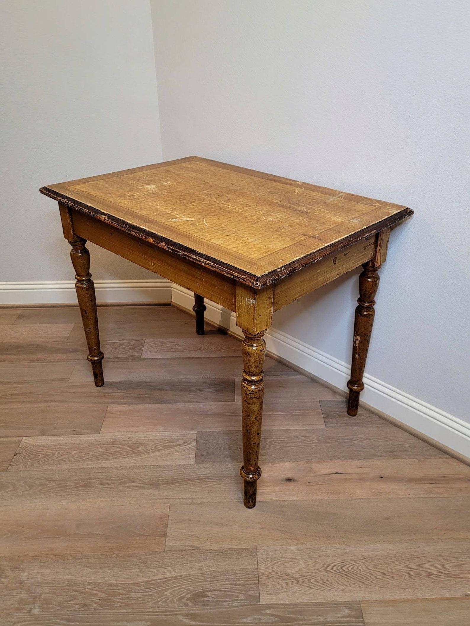 Antique Distressed Country Farmhouse Work Table In Good Condition For Sale In Forney, TX