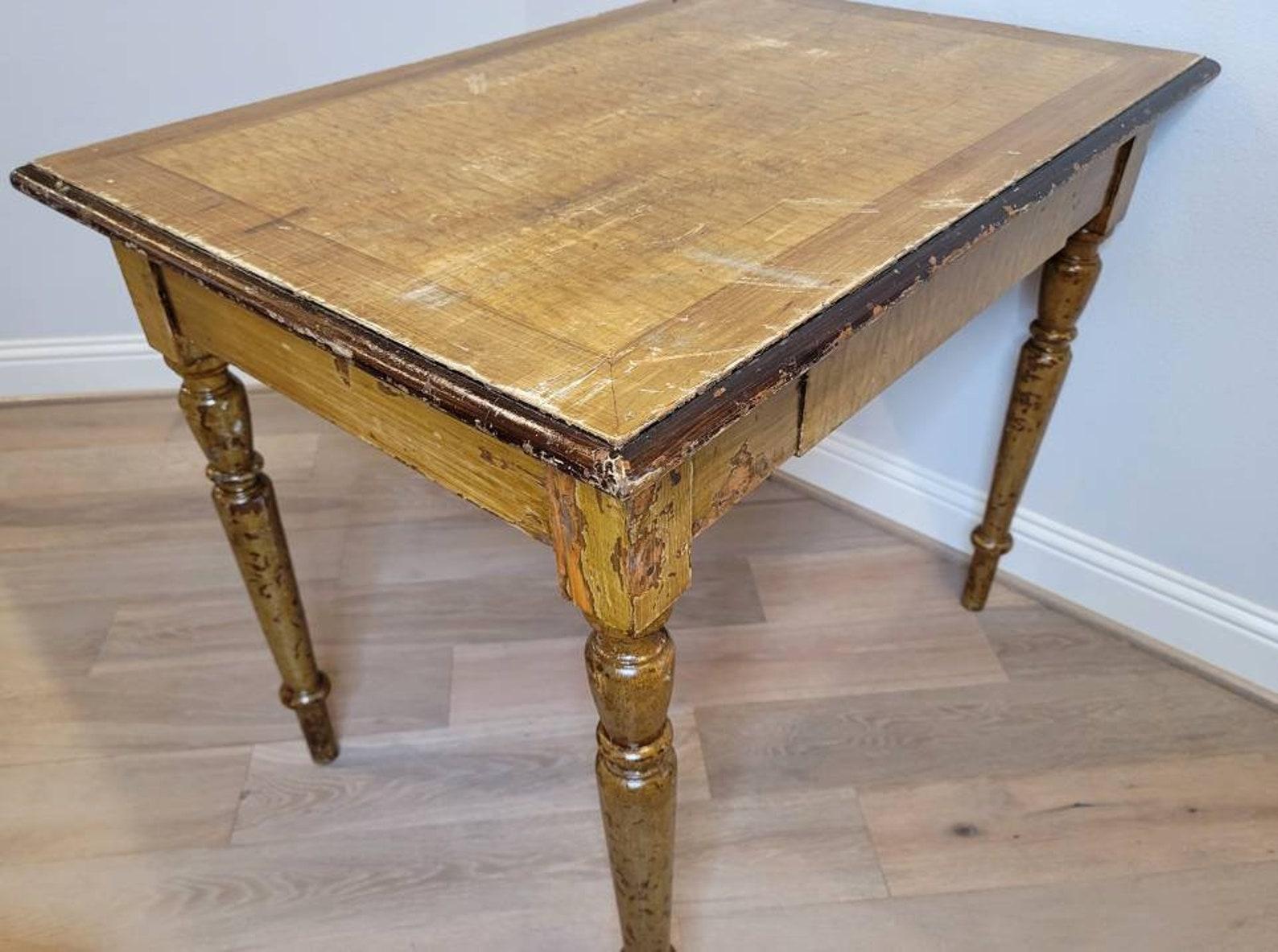 Antique Distressed Country Farmhouse Work Table For Sale 1