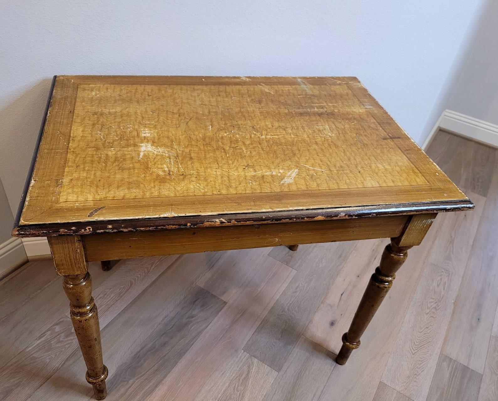 Antique Distressed Country Farmhouse Work Table For Sale 2