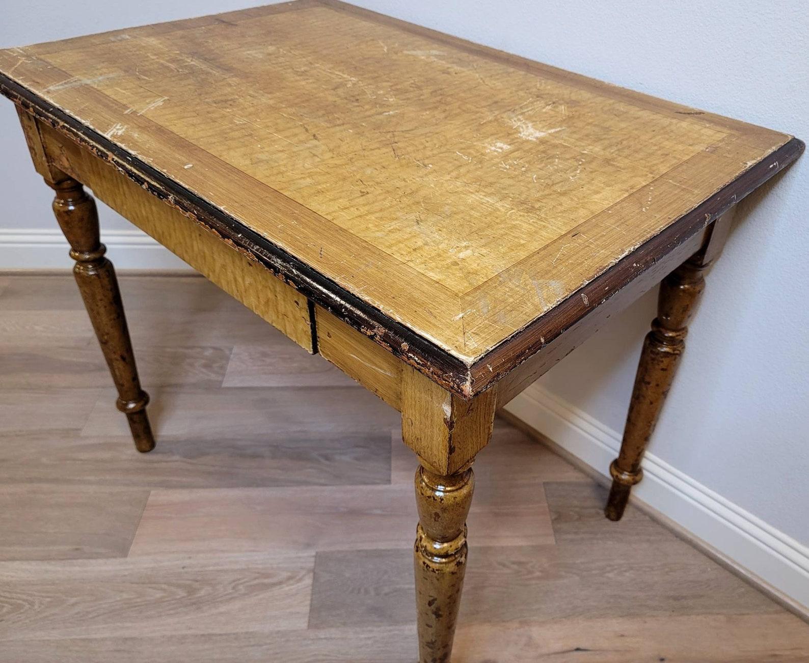 Antique Distressed Country Farmhouse Work Table For Sale 3
