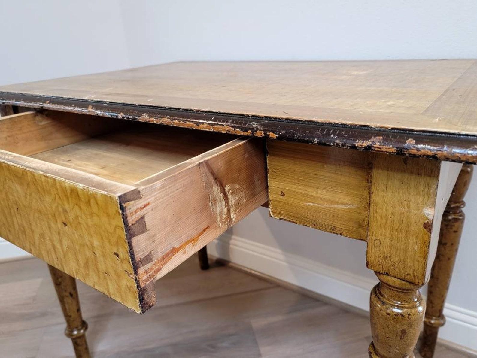 Antique Distressed Country Farmhouse Work Table For Sale 4
